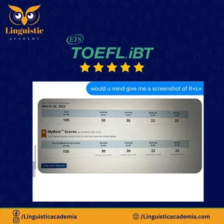 Cheat in TOEFL iBT Home Edition — score 105