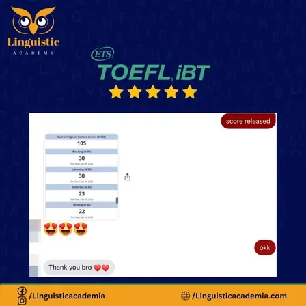Cheat in TOEFL iBT Home Edition — score 105